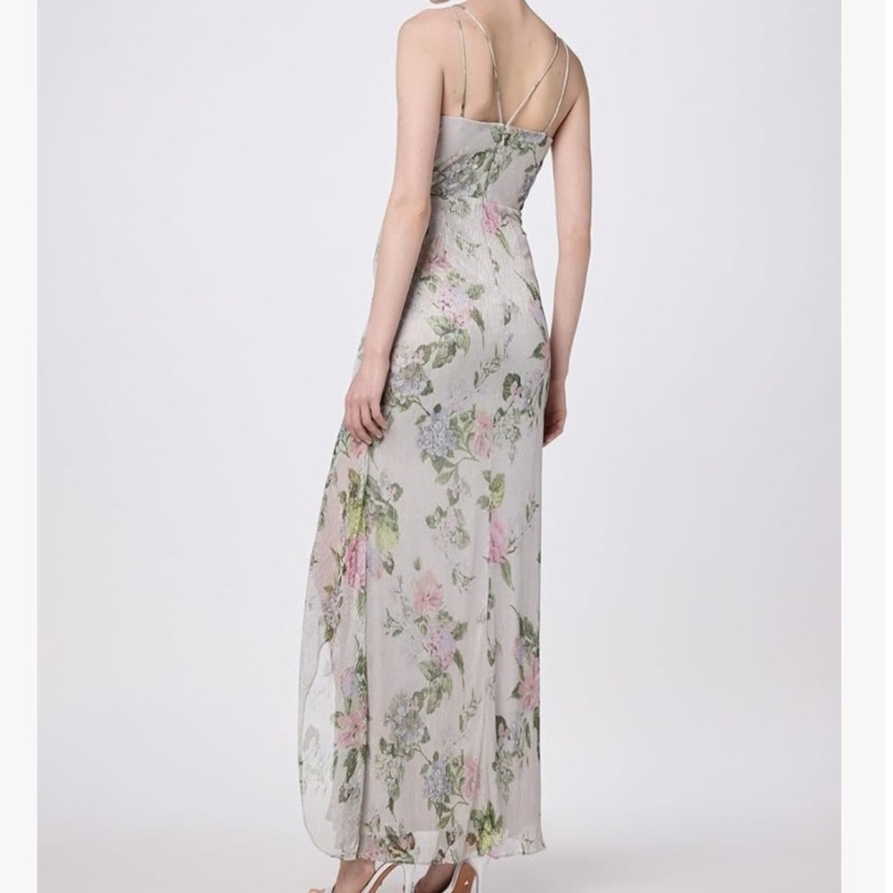 Adrianna Papell Metallic Floral Maxi Dress Shimmer Gown WOMEN 8 LIGHTWEIGHT MESH - Picture 13 of 16